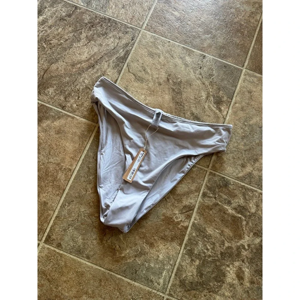 Skims Swim Mid Waist Bottom Chrome Large